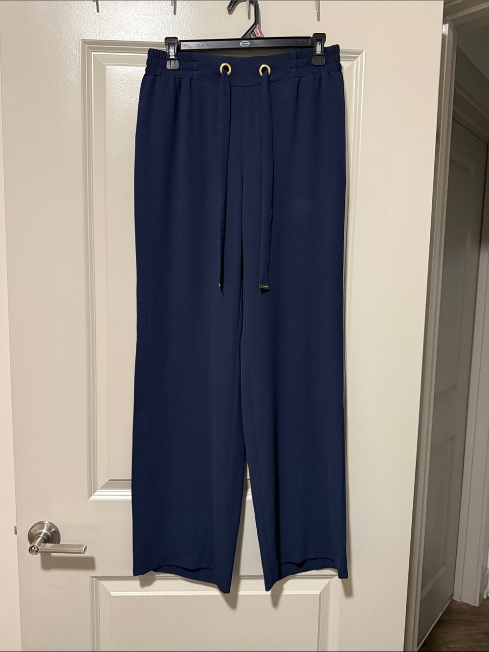 MICHAEL Michael Kors Navy Wide-Leg Drawstring Pants